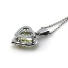 2.17 Ct  Fancy Yellow Heart  Diamond Pendant ,18K White Gold